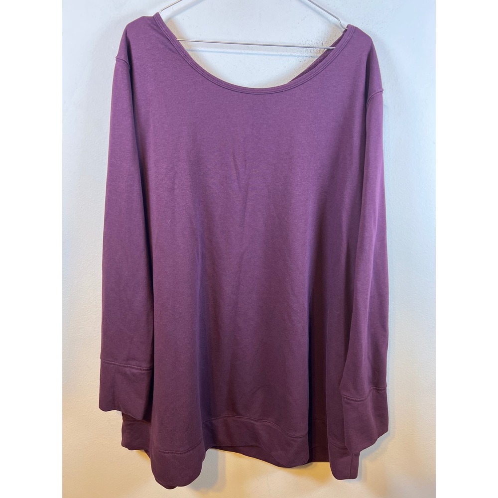 Old Navy Womens Sweatshirt Criss-Cross Open Back Purple 3X Plus